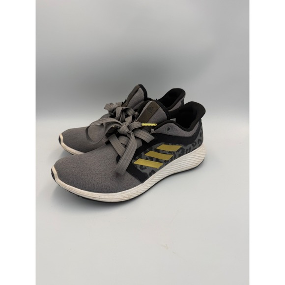 Adidas Edge Lux 3 Women's Running Shoes Gray Gold Leopard Print Sneakers 8 - Picture 1 of 8